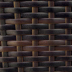 Fauteuil à bascule d'extérieur en osier avec coussin moelleux et structure en acier