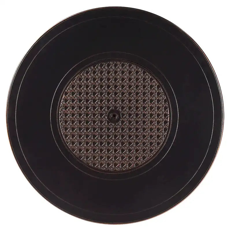 Ensemble table et feu en aluminium noir avec quatre fauteuils club