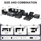 Ensemble de mobilier de jardin en résine tressée FINCATI, canapé d'angle avec table.