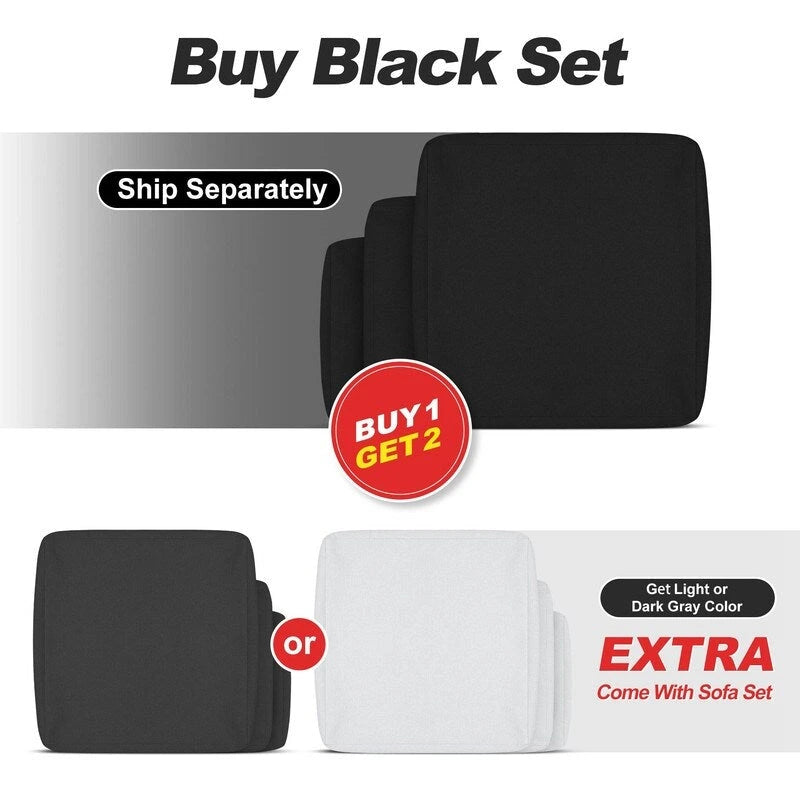 Ensemble de mobilier de jardin en résine tressée FINCATI, canapé d'angle avec table.