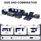 Ensemble de mobilier de jardin en résine tressée FINCATI, canapé d'angle avec table.