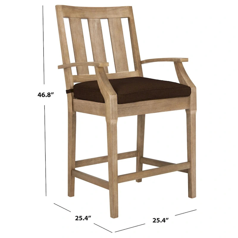 Tabourets de bar de patio SAFAVIEH Couture San Salvador 25 pouces [ENSEMBLE DE 2] - 25 po L x 25 po P x 47 po H