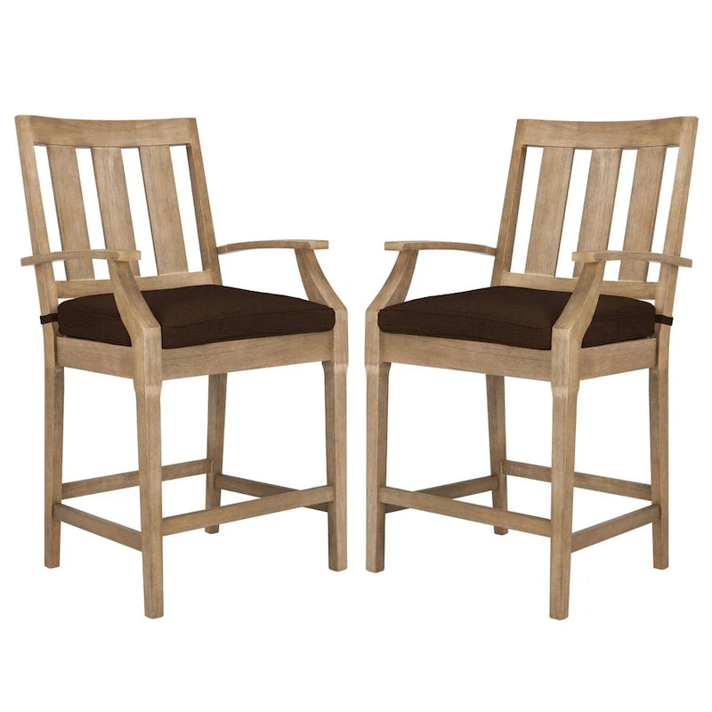Tabourets de bar de patio SAFAVIEH Couture San Salvador 25 pouces [ENSEMBLE DE 2] - 25 po L x 25 po P x 47 po H