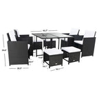Ensemble de salle à manger d'extérieur SAFAVIEH Kaydence 5 pièces - 44 po L x 44 po P x 29 po H